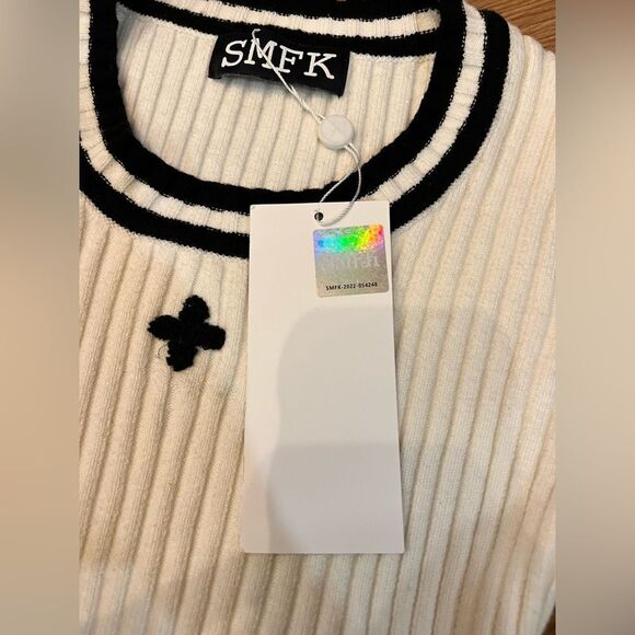 SMFK Compass Classic cashmere short sweater BNWT - Picture 6 of 7